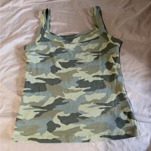 American Eagle Outfitters Green Camouflage Tank Top